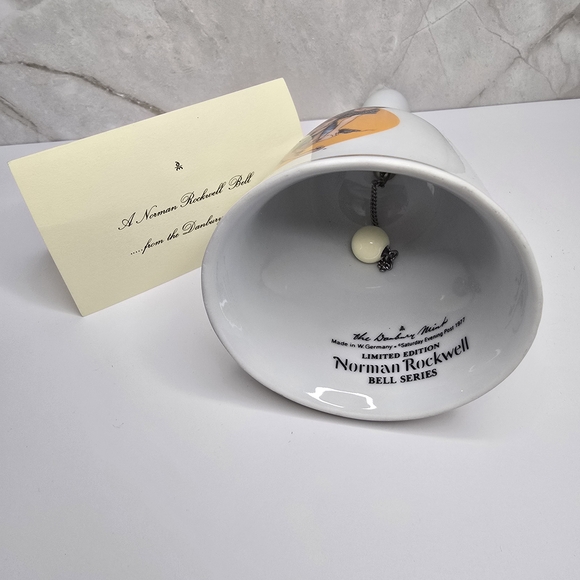 1977 Norman Rockwell "Knuckles Down" Limited Edition Collector Bell Danbury Mint - Picture 3 of 3